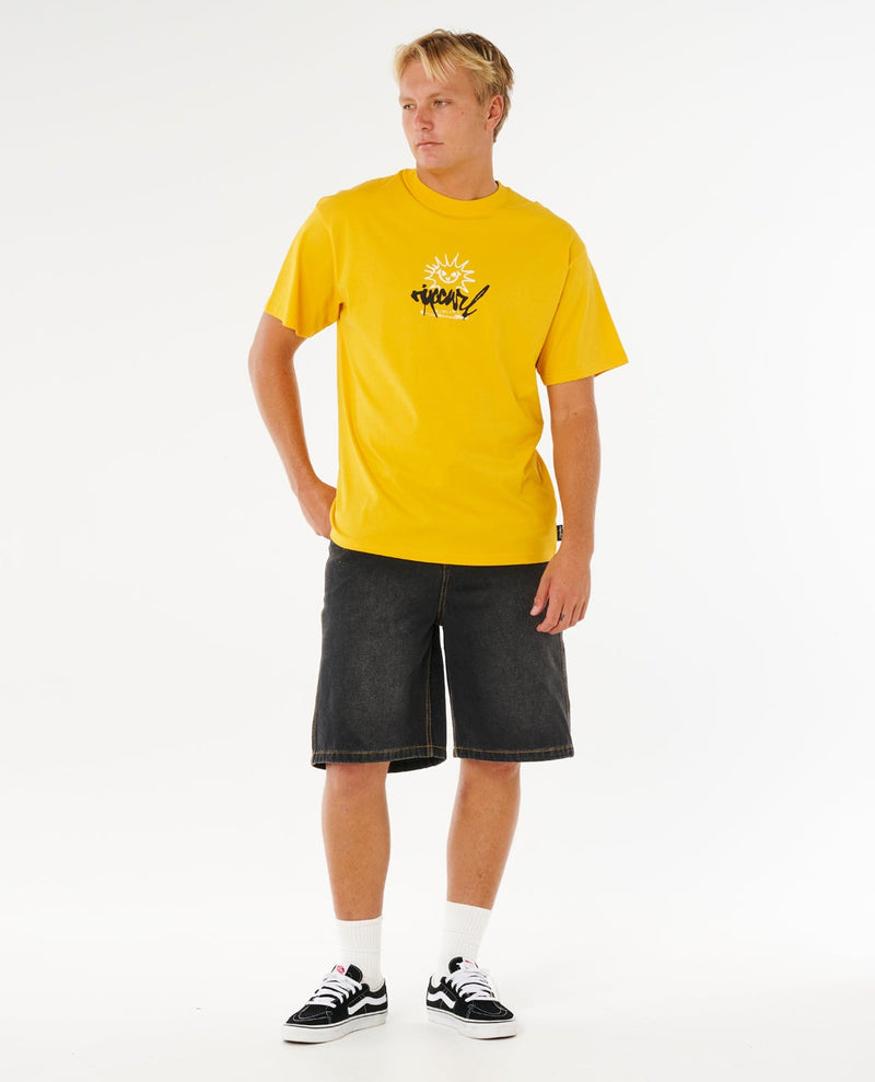 Load image into Gallery viewer, Rip Curl Men's Inner Visions Rotten Sun Loose T-Shirt Royal Yellow 0XUMTE-2827

