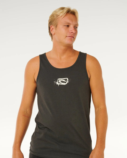 Rip Curl Men's Inner Visions Tank Washed Black 0Y3MTE_8264