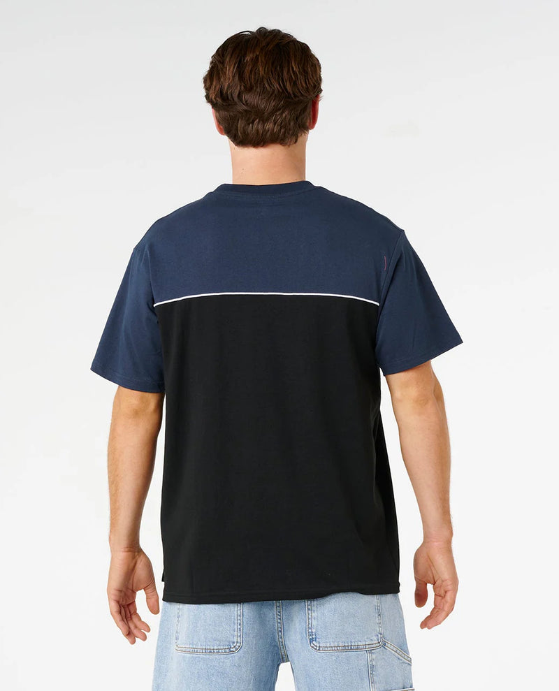 Load image into Gallery viewer, Rip Curl Men's Halfa Panel Beater T-shirt Black/Navy 0ZJMTE/3327
