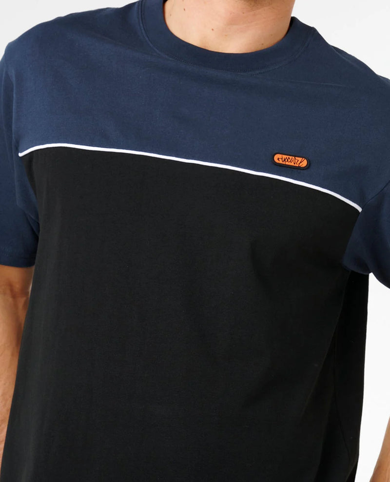 Load image into Gallery viewer, Rip Curl Men's Halfa Panel Beater T-shirt Black/Navy 0ZJMTE/3327
