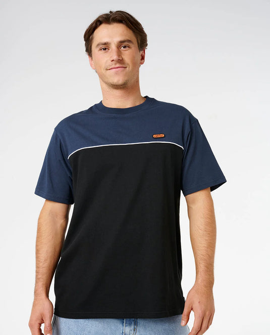 Rip Curl Men's Halfa Panel Beater T-shirt Black/Navy 0ZJMTE/3327