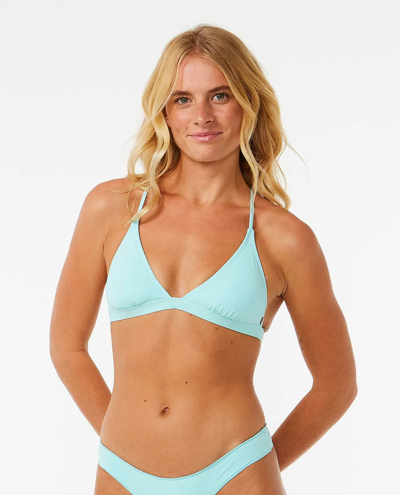 Load image into Gallery viewer, Rip Curl Women&#39;s Classic Surf Xback Triangle Bikini Top Sky Blue 0AFWSW-0079
