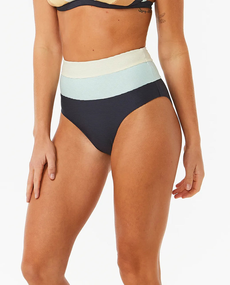 Load image into Gallery viewer, Rip Curl Women&#39;s Block Party Splice Full Bikini Bottom Navy 0DZWSW-0049
