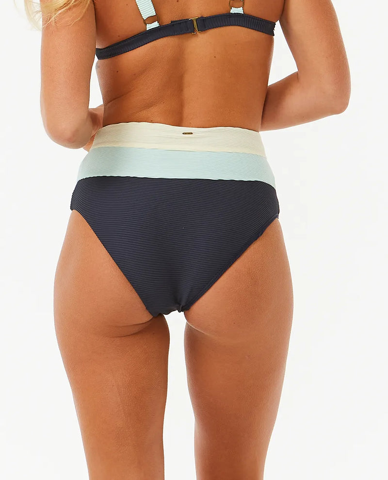 Load image into Gallery viewer, Rip Curl Women&#39;s Block Party Splice Full Bikini Bottom Navy 0DZWSW-0049
