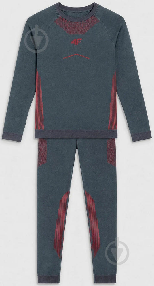 4F Kid's Seamless Ski Underwear Set Grey 4FJWAW26USEAM295-23S