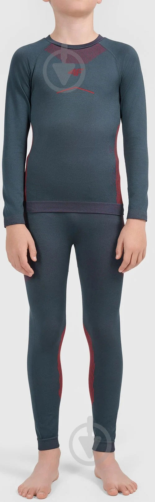 4F Kid's Seamless Ski Underwear Set Grey 4FJWAW26USEAM295-23S