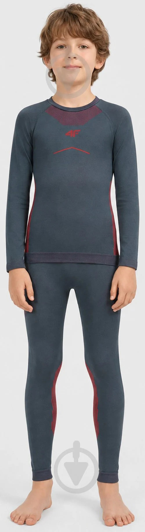 Load image into Gallery viewer, 4F Kid's Seamless Ski Underwear Set Grey 4FJWAW26USEAM295-23S
