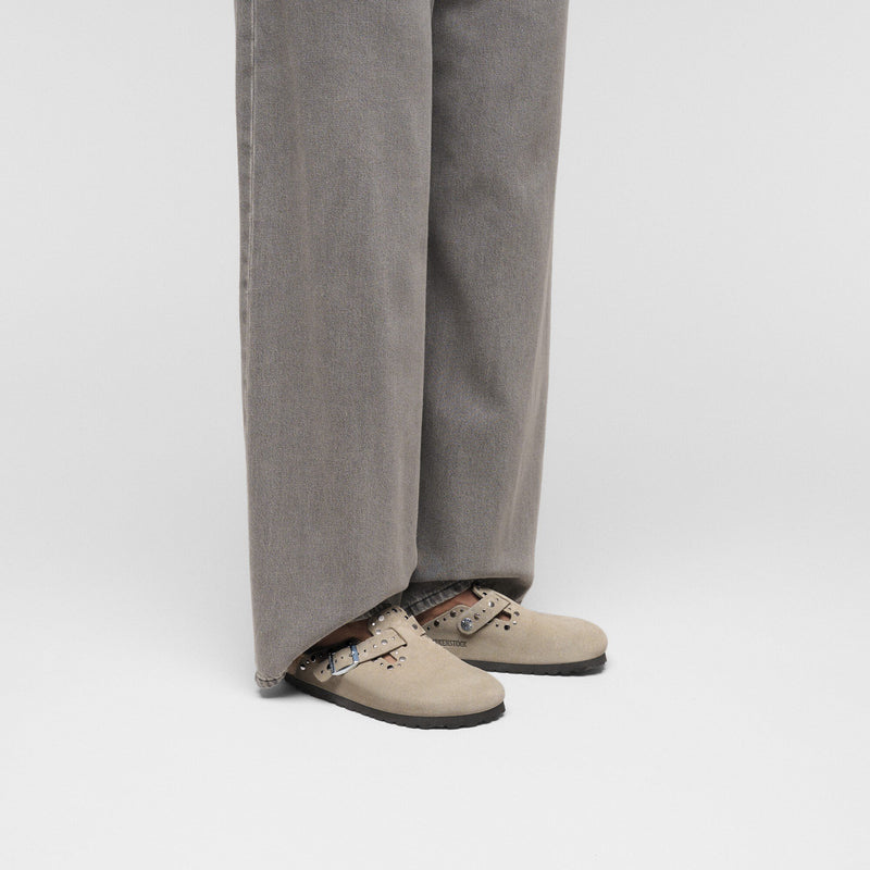 Load image into Gallery viewer, Birkenstock Unisex Boston Rivets Suede Leather Taupe 1030437
