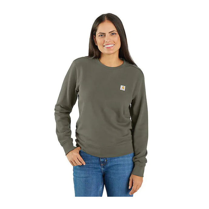 Carhartt Womens' Relaxed Fit Midweight French Terry Crewneck Sweatshirt Dusty Olive 106179-DOV