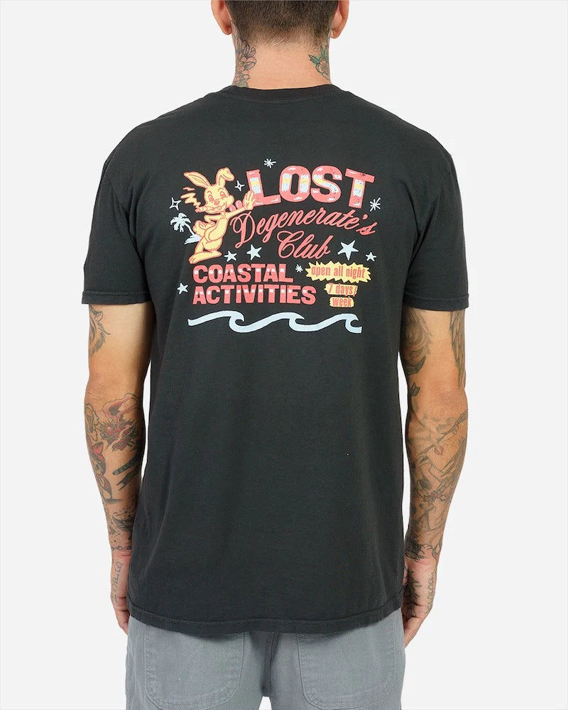 Load image into Gallery viewer, Lost Men&#39;s Degenerate&#39;s Club Vintage Dye T-Shirt Vintage Black 10521097-VBK
