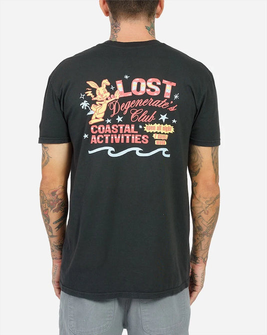 Lost Men's Degenerate's Club Vintage Dye T-Shirt Vintage Black 10521097-VBK