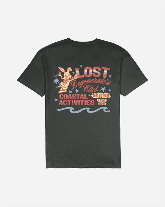 Lost Men's Degenerate's Club Vintage Dye T-Shirt Vintage Black 10521097-VBK