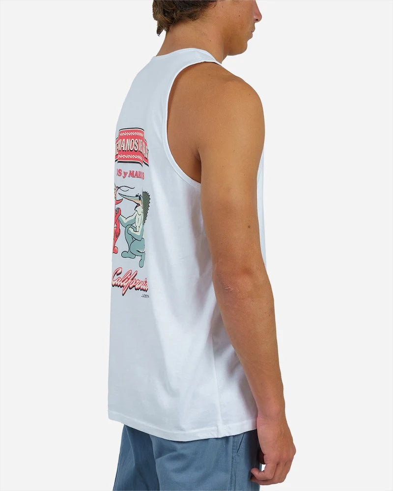 Load image into Gallery viewer, Lost Men&#39;s Hermanos Del Mar Tank Top White 10551004-WHT

