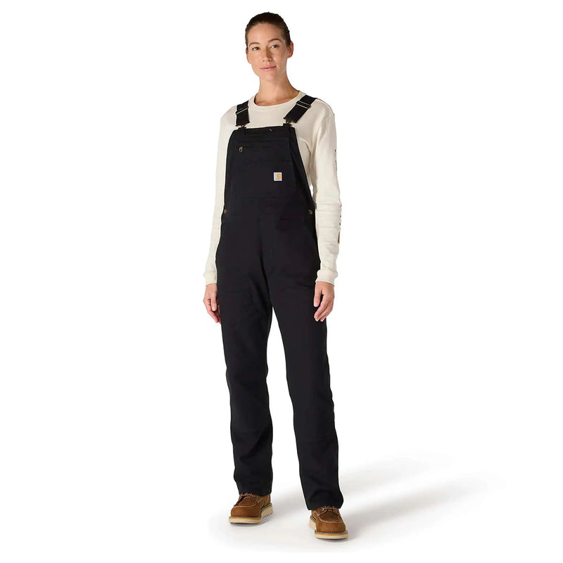 Load image into Gallery viewer, Carhartt Women's Loose Fit Canvas Bib Overall Black 106001-N04
