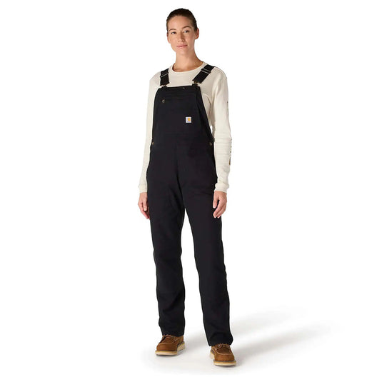Carhartt Women's Loose Fit Canvas Bib Overall Black 106001-N04