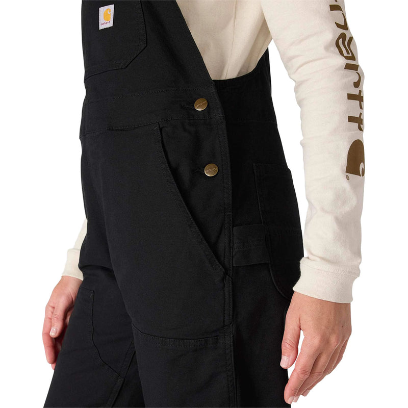 Load image into Gallery viewer, Carhartt Women's Loose Fit Canvas Bib Overall Black 106001-N04
