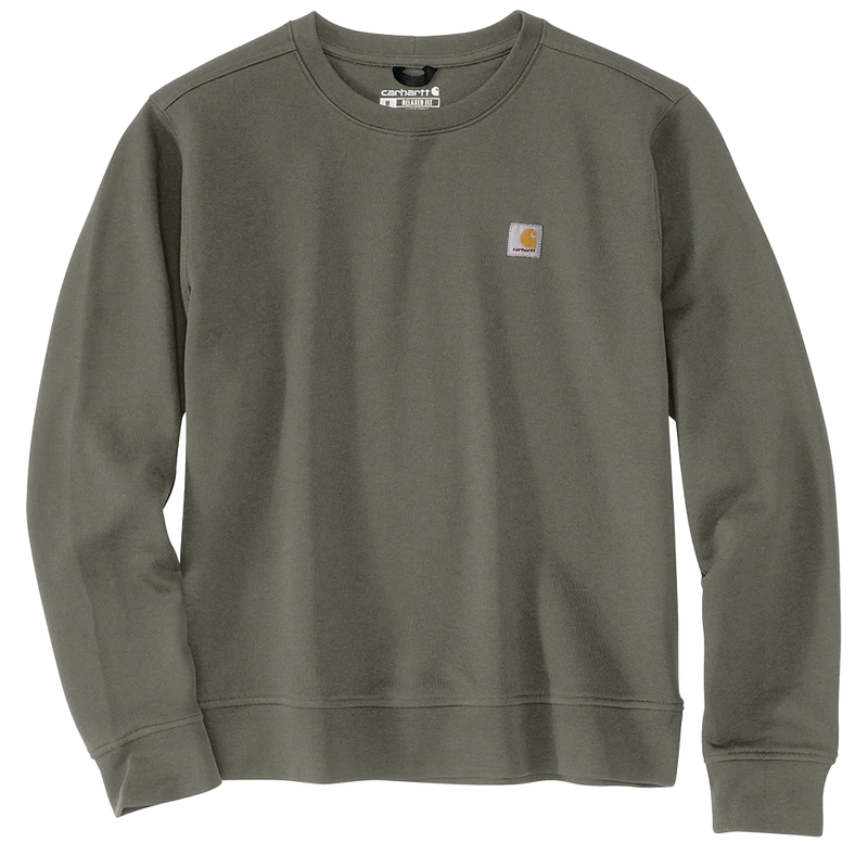 Load image into Gallery viewer, Carhartt Womens&#39; Relaxed Fit Midweight French Terry Crewneck Sweatshirt Dusty Olive 106179-DOV
