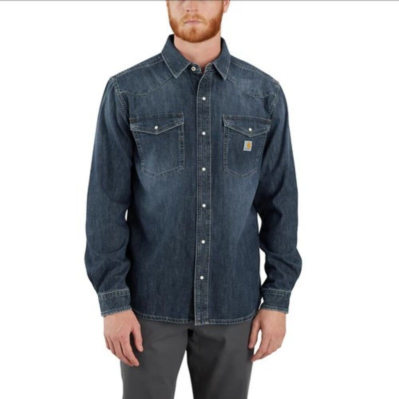 Load image into Gallery viewer, Carhartt Men&#39;s Montana Relaxed Fit Midweight Denim Long-Sleeve Snap Front Shirt Wyatt 106429-HK3
