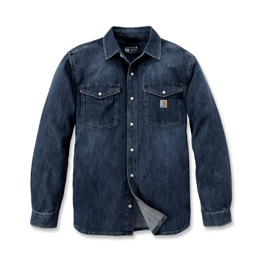 Carhartt Mens' Montana Relaxed Fit Denim Long-Sleeve Shirt Wyatt 106429-HK3