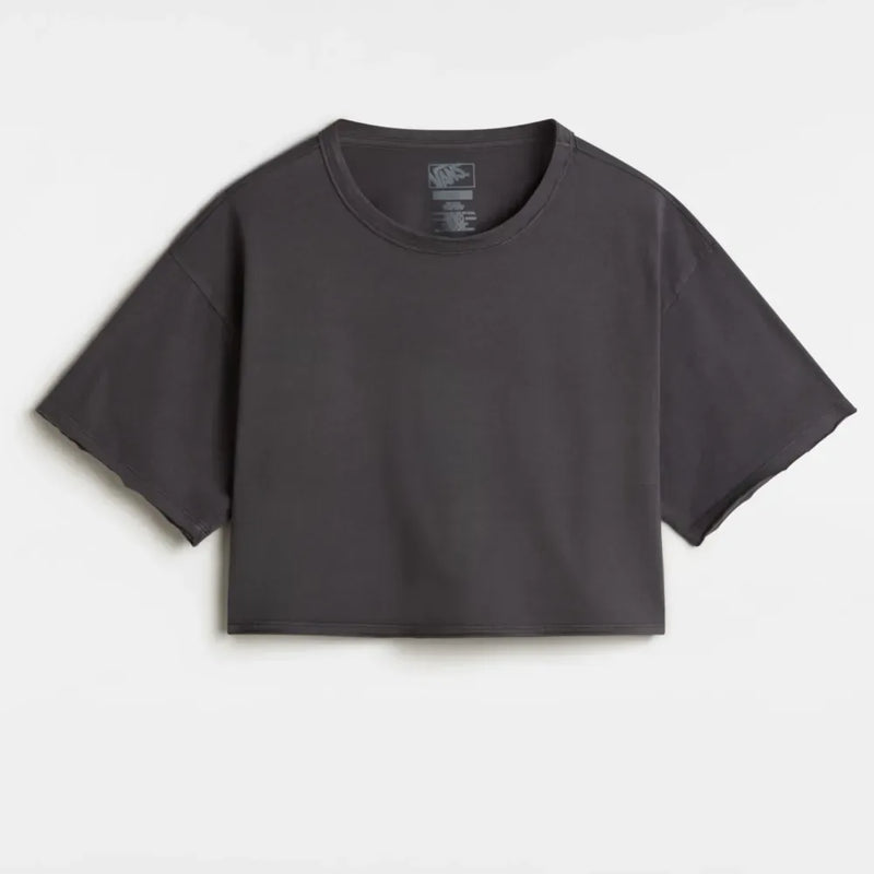 Load image into Gallery viewer, Vans Women&#39;s Relaxed Crop Wash T-Shirt Black VN000M98BLK

