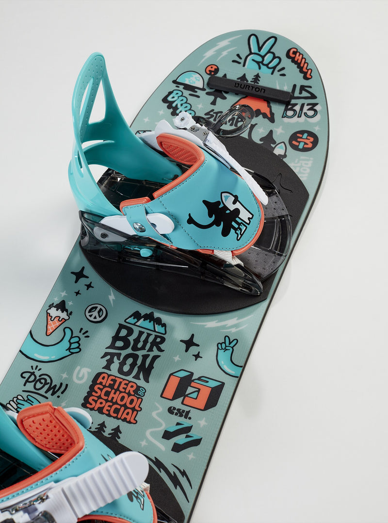 Load image into Gallery viewer, Burton Kids' After School Special Snowboard &amp; Binding Package 90cm Graphic 1073113A03-090
