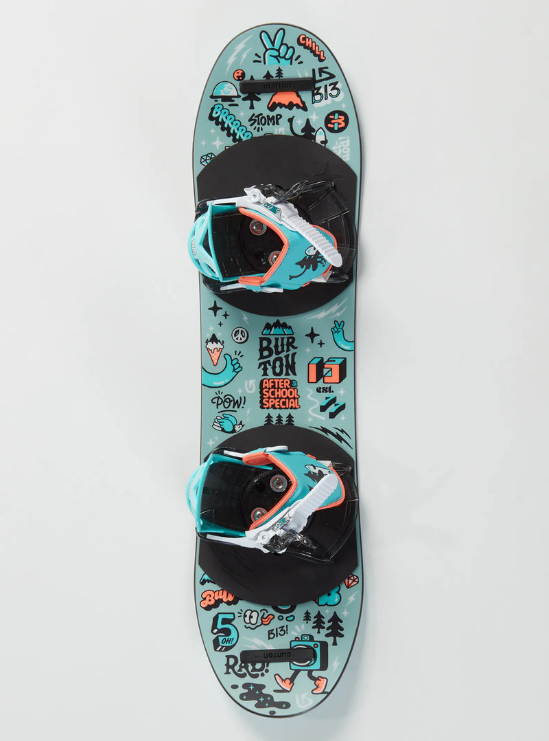 Load image into Gallery viewer, Burton Kids' After School Special Snowboard &amp; Binding Package 90cm Graphic 1073113A03-090
