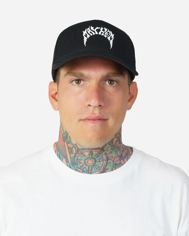 Load image into Gallery viewer, Lost Men&#39;s Mayhem Trucker Hat Vintage Black/White 10901115-BLK
