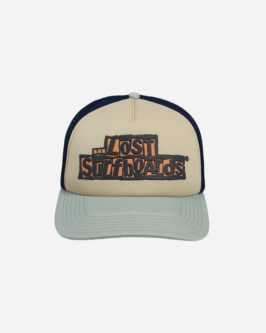 Lost Men's Bollocks Trucker Hat Beige/Navy 10901118-BGN