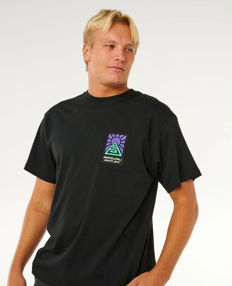 Load image into Gallery viewer, Rip Curl Men's Search Dawn T-Shirt Black 10OMTE_0090
