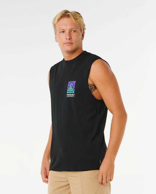 Rip Curl Men's Search Dawn Muscle Black 10PMTE_0090
