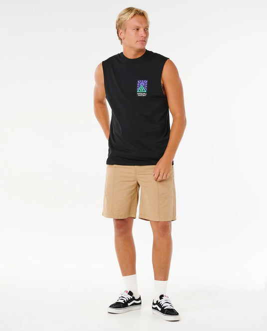 Rip Curl Men's Search Dawn Muscle Black 10PMTE_0090