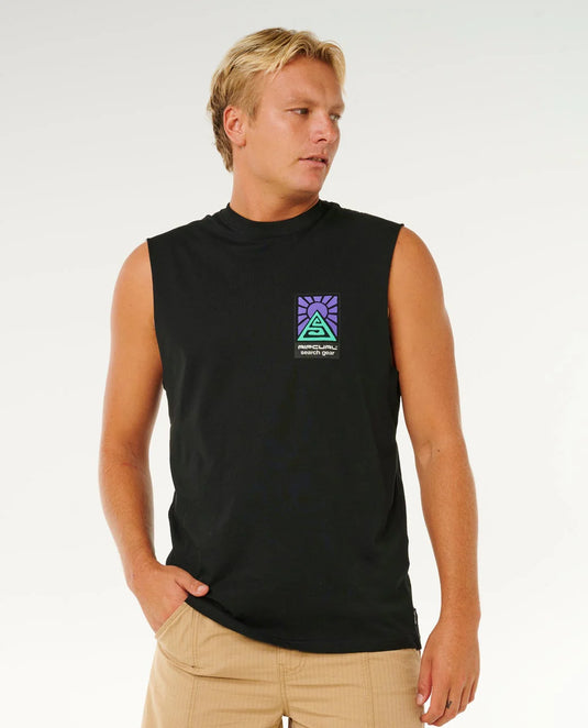 Rip Curl Men's Search Dawn Muscle Black 10PMTE_0090