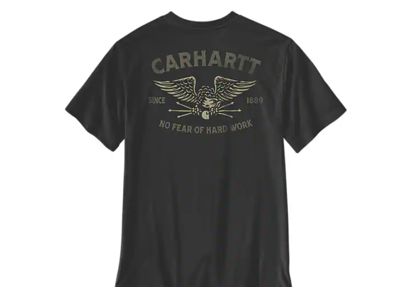 Load image into Gallery viewer, Carhartt Men's Irvine Relaxed Hardwork Eagle T-Shirt Black 107777-N04
