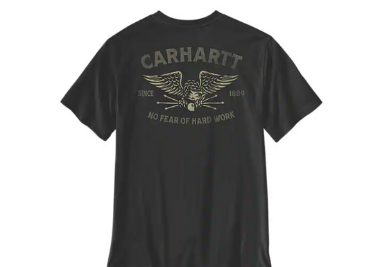 Carhartt Men's Irvine Relaxed Hardwork Eagle T-Shirt Black 107777-N04