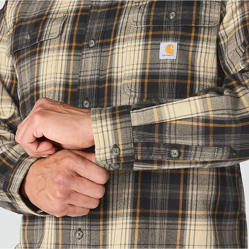 Load image into Gallery viewer, Carhartt Men's Hubbard Loose Long Sleeve Plaid Shirt Black 107013-N04
