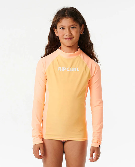 Rip Curl Kid's Classic Surf Long Sleeve Rash Vest Orange 128GRV-0030
