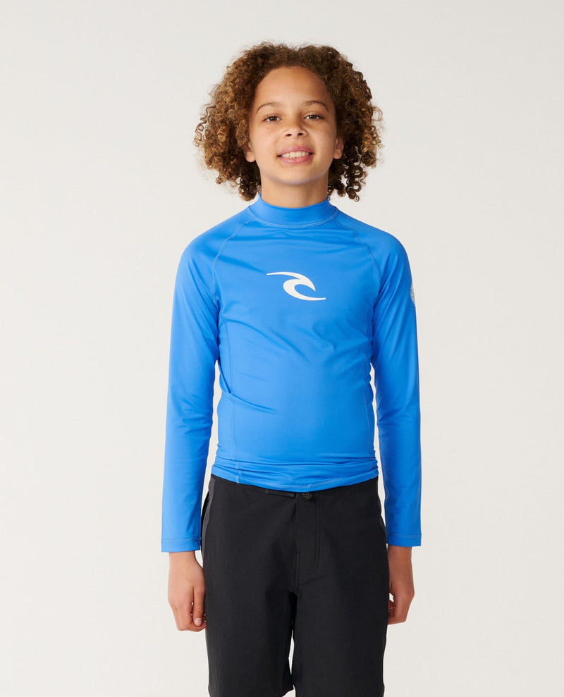 Load image into Gallery viewer, Rip Curl Kid's Waves UPF Long Sleeve Rash Vest (8-16 Years) Blue Gum 12VTRV/8006
