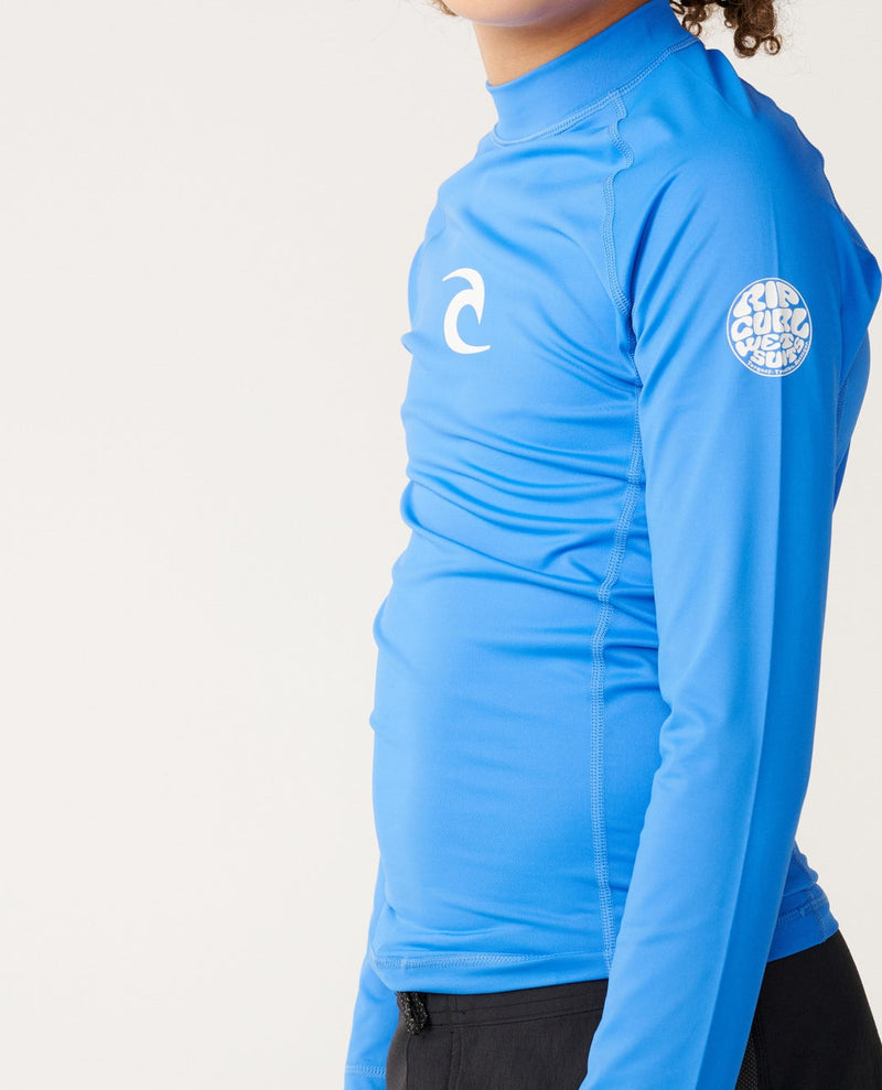 Load image into Gallery viewer, Rip Curl Kid's Waves UPF Long Sleeve Rash Vest (8-16 Years) Blue Gum 12VTRV/8006
