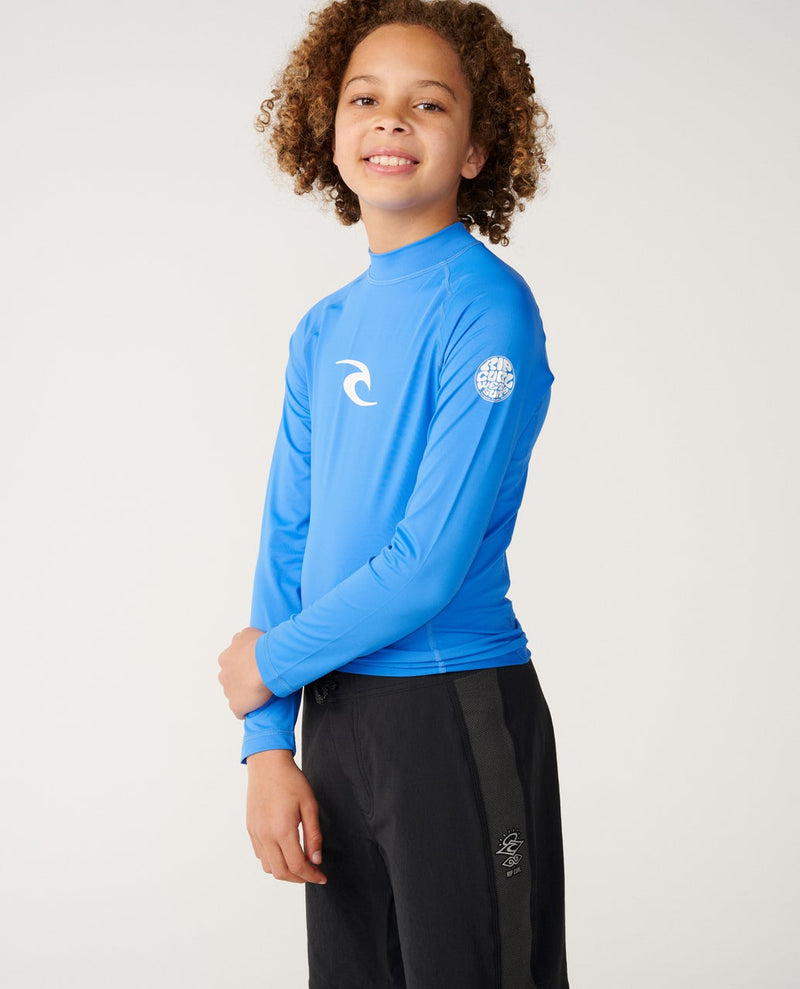 Load image into Gallery viewer, Rip Curl Kid's Waves UPF Long Sleeve Rash Vest (8-16 Years) Blue Gum 12VTRV/8006
