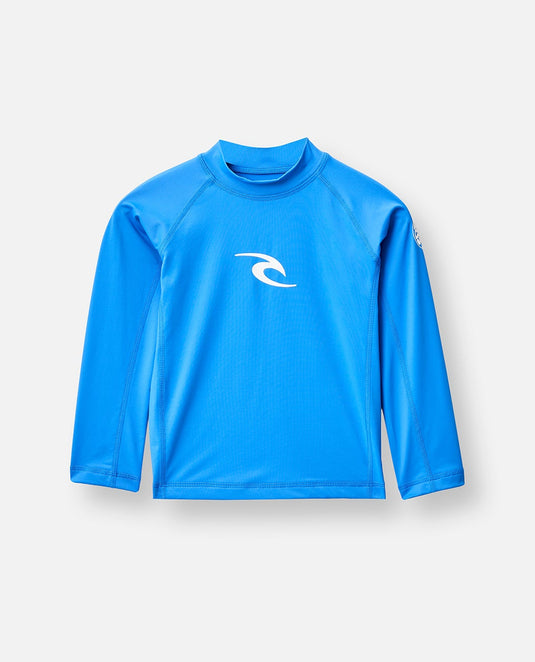 Rip Curl Kids' Waves UPF Long Sleeve Rash Vest (1-8 Years) Blue Gum 12VTRV-8006