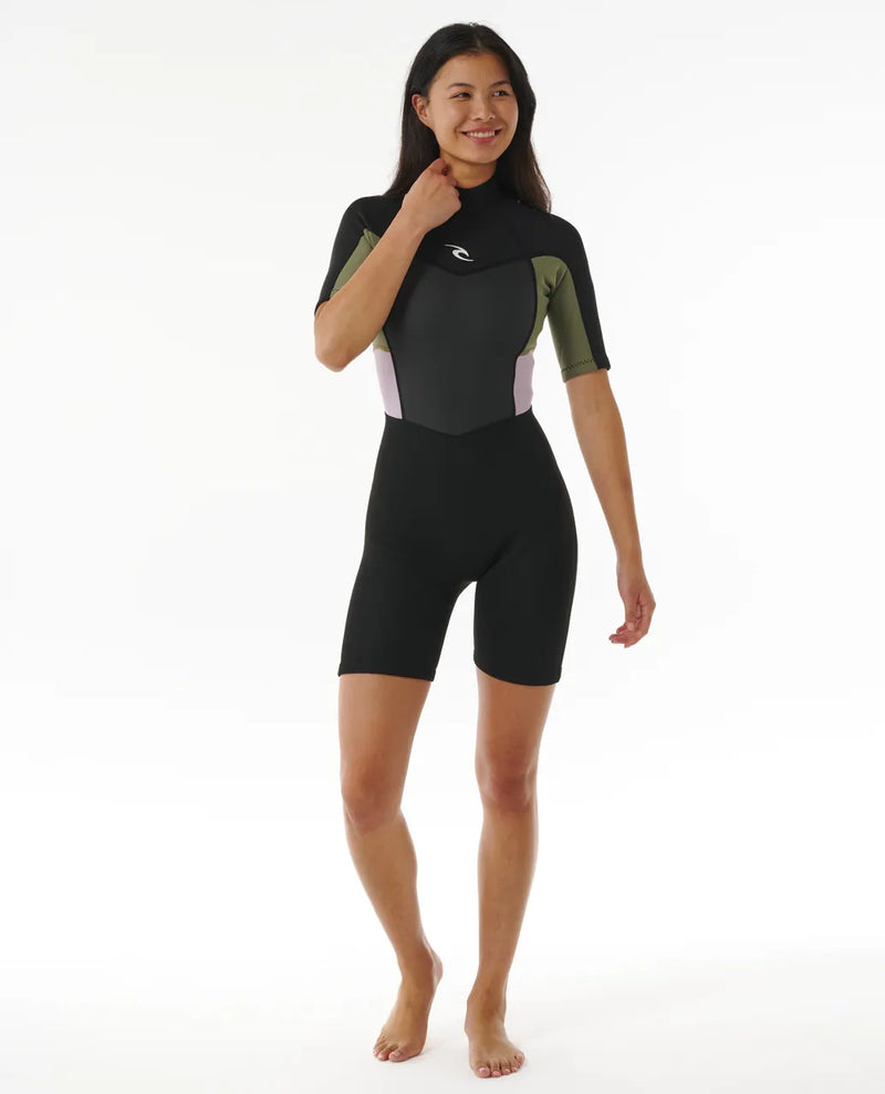 Load image into Gallery viewer, Rip Curl Women&#39;s Omega Short Sleeve Springsuit Khaki 137WSP-0064
