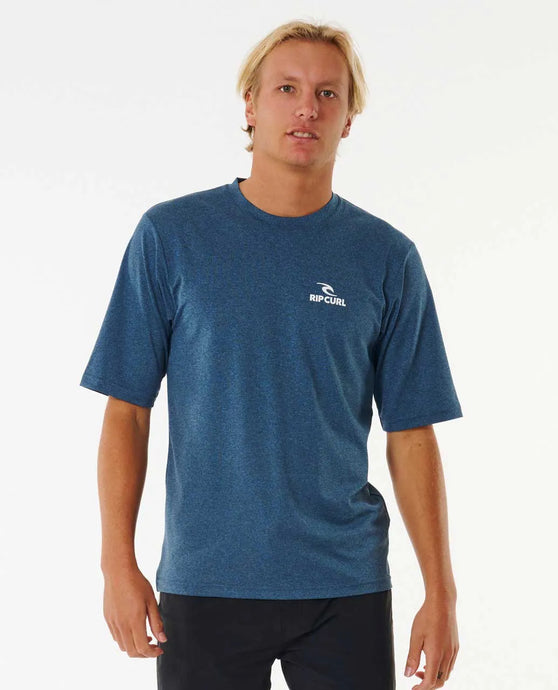 Rip Curl Men's Stack UPF Short Sleeve Rash Vest T-Shirt Navy Marle 144MRV-3277