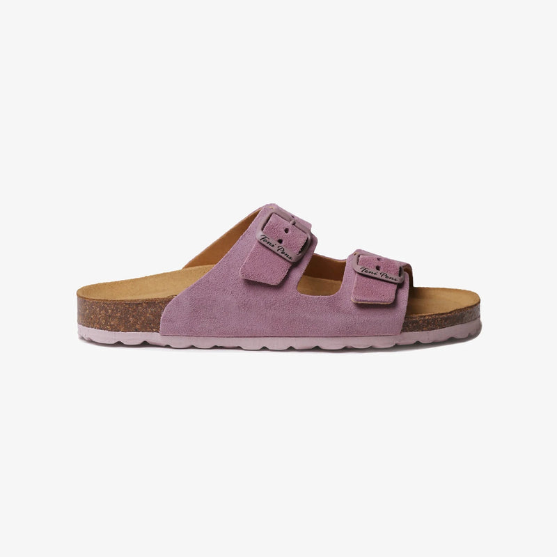 Load image into Gallery viewer, Nou Women's Cosimo Leather Cork Sandal Twilllight Mauve NOU264439-4162
