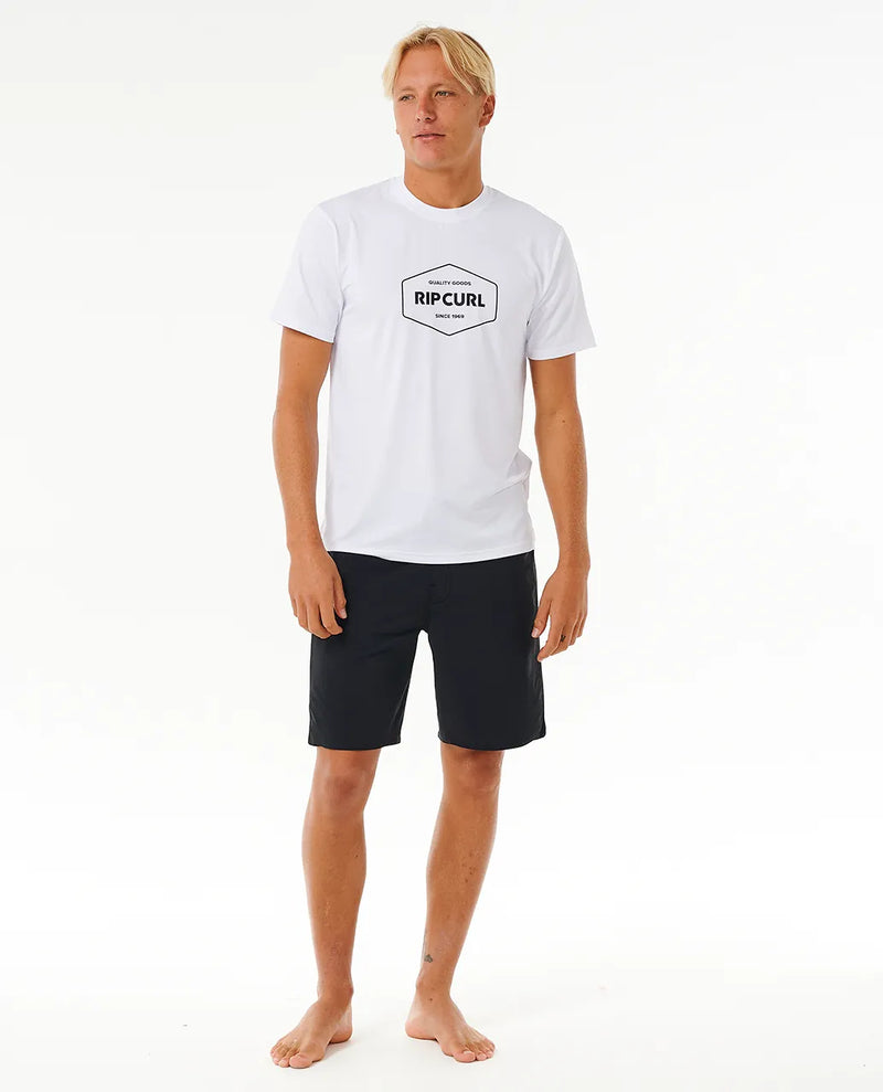 Load image into Gallery viewer, Rip Curl Men&#39;s Stapler UPF Short Sleeve T-Shirt White 14UMRV-1000
