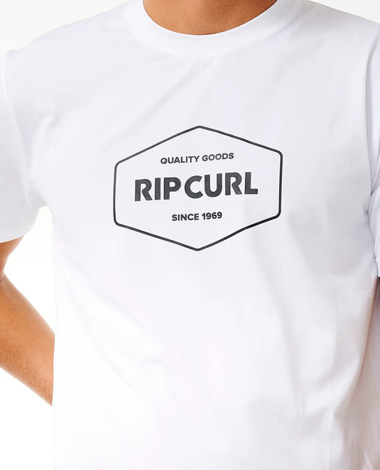 Rip Curl Men's Stapler UPF Short Sleeve T-Shirt White 14UMRV-1000