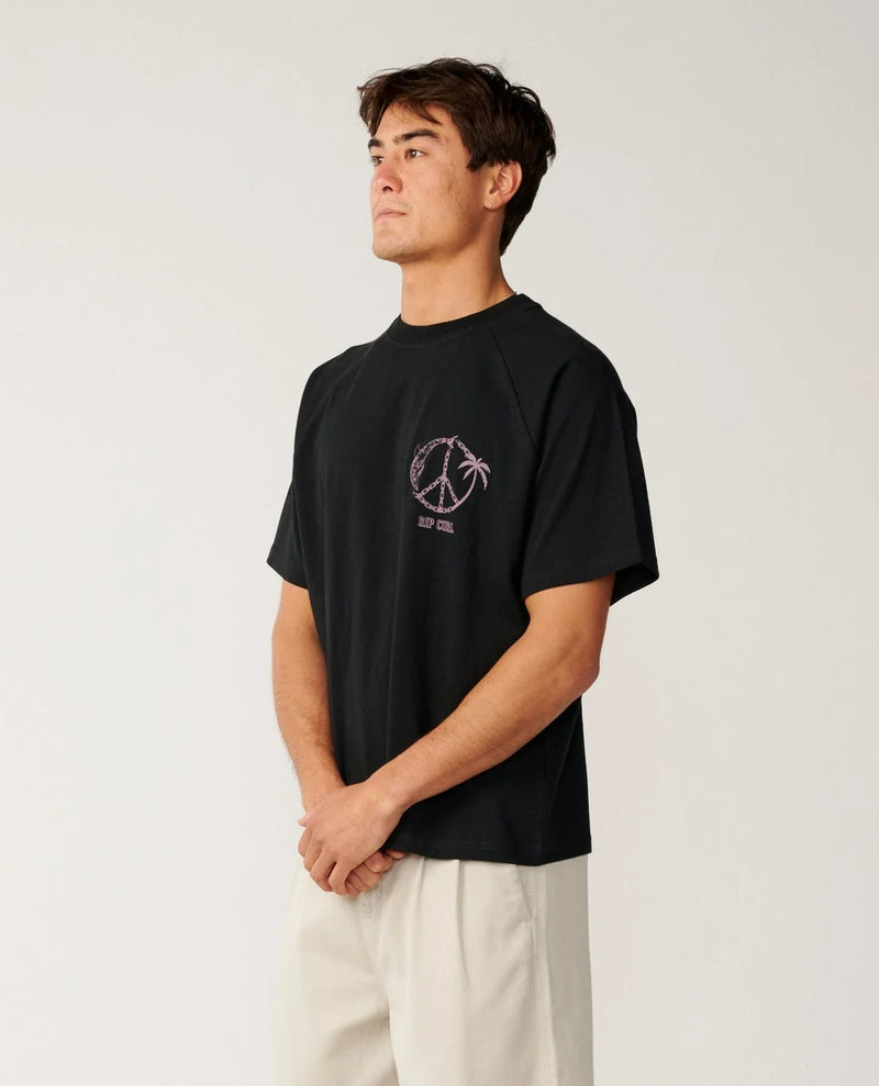 Load image into Gallery viewer, Rip Curl Men's Disorder Dolphin T-Shirt Black 14ZMTE-0090
