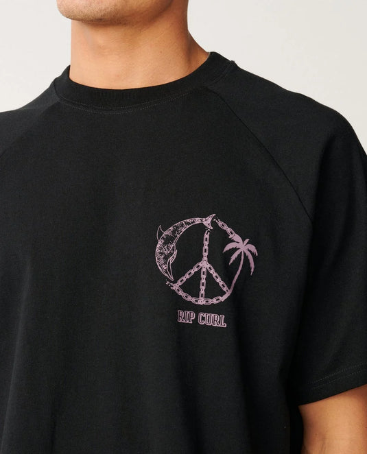 Rip Curl Men's Disorder Dolphin T-Shirt Black 14ZMTE-0090