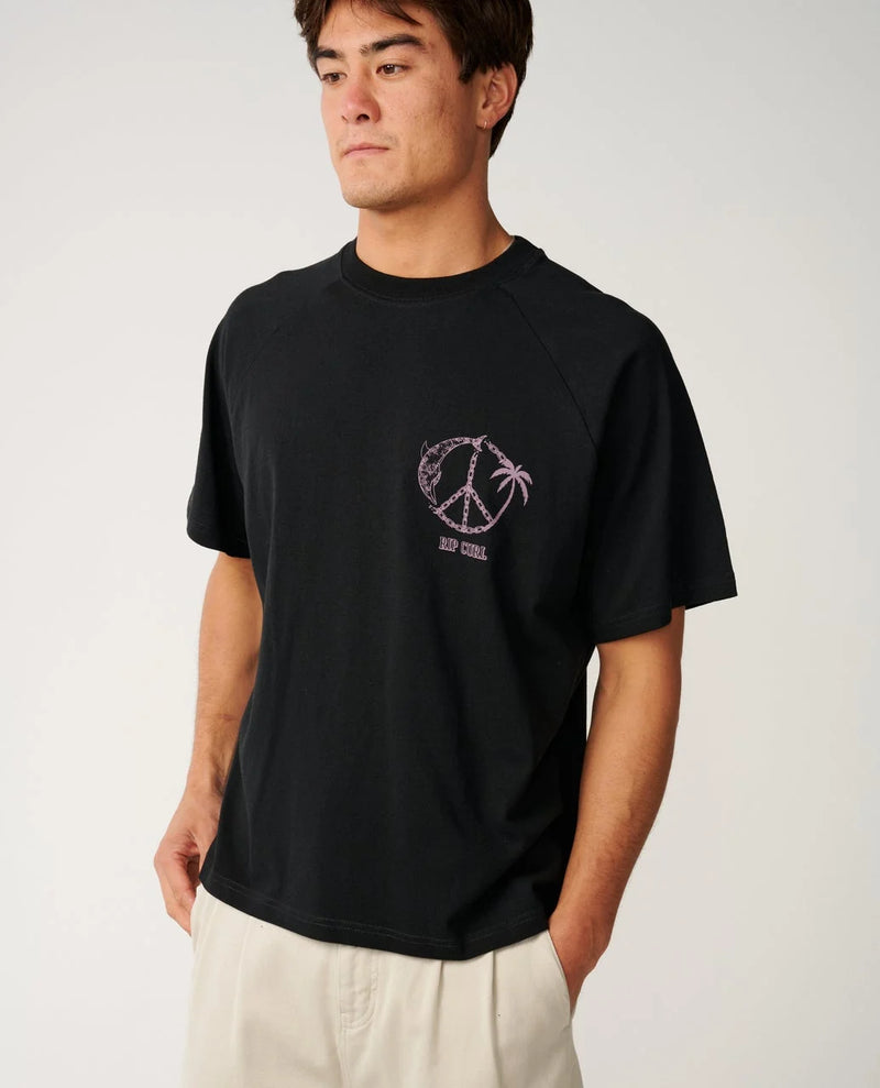 Load image into Gallery viewer, Rip Curl Men's Disorder Dolphin T-Shirt Black 14ZMTE-0090
