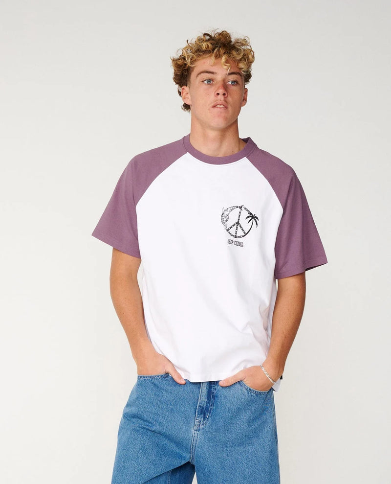 Load image into Gallery viewer, Rip Curl Men's Disorder Dolphin T-Shirt Vintage White 14ZMTE-8861
