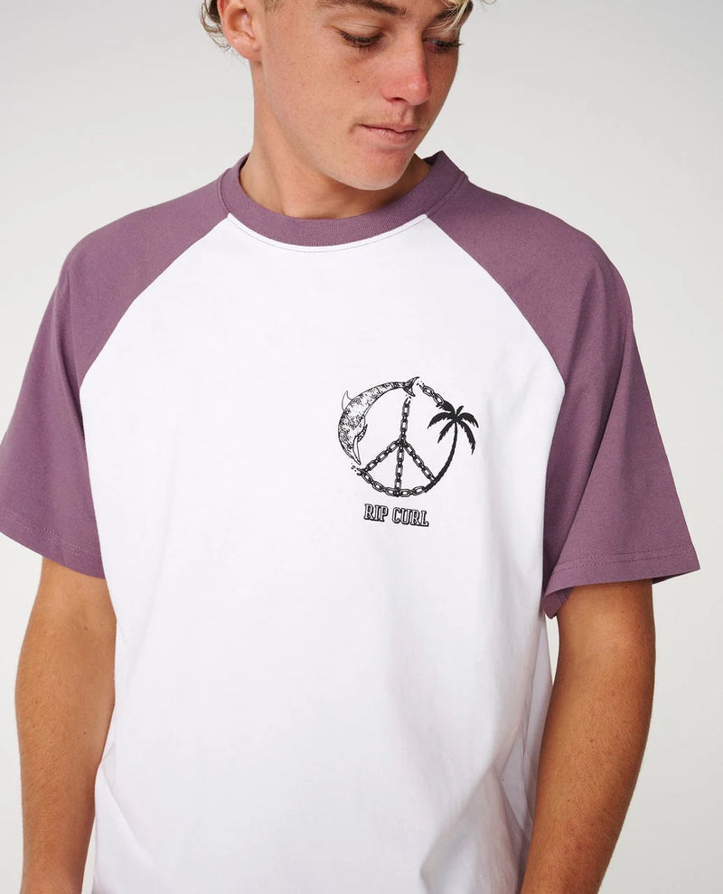 Load image into Gallery viewer, Rip Curl Men's Disorder Dolphin T-Shirt Vintage White 14ZMTE-8861
